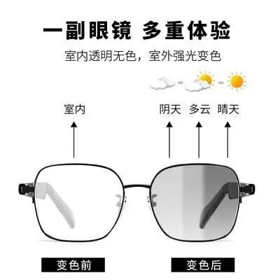 【跨境专供】AI翻译智能蓝牙眼镜GS11智能感光变色佩戴轻薄舒适 - 4