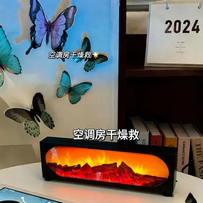 Fireplace Flame Aroma Diffuser Humidifier with Bluetooth Speaker - 4