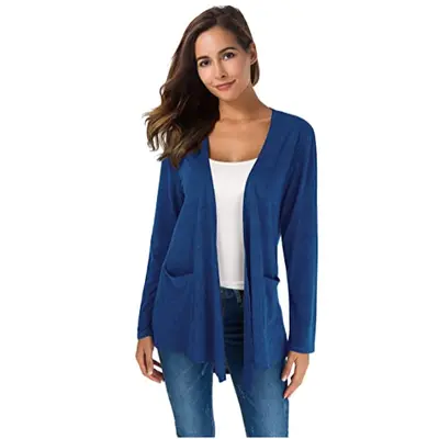 Strickjacke für Damen in Großen Größen, Uni, langarm - 13