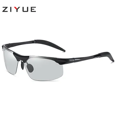 Men's Polarized Metal Retro Half-Frame Sunglasses, Model 8177 - 13