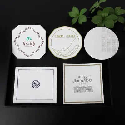 Tek Kullanımlık Kağıt Bardak Altlığı, Logo Baskılı Seçenekli, Emici