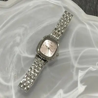 Women's Square Link Chain Watch, British Style - 7