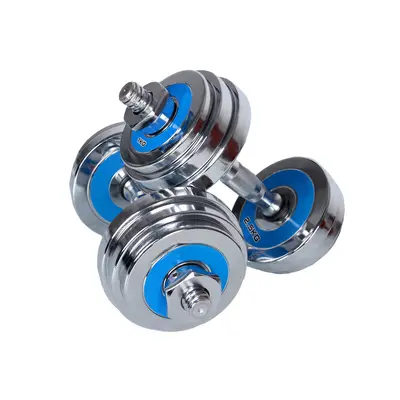 Saf çelik masif krom kaplı dumbbell erkek fitness ev egzersiz ekipmanı ayarlanabilir 30KG barbell seti çelik - 6
