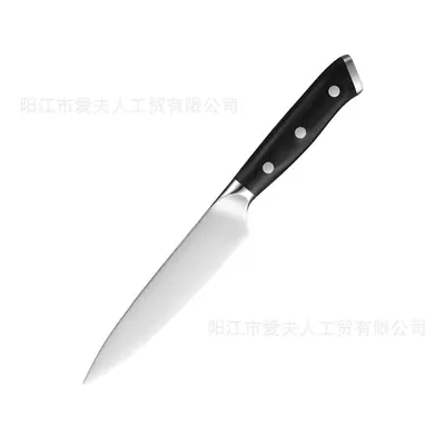 厂家批发跨境厨房厨师刀具套装黑彩木双钢头镜光三德刀西餐刀具 - 13