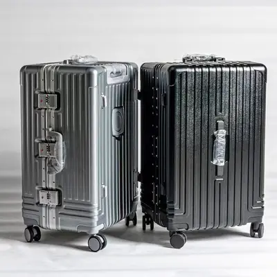 24 Inch Aluminum Frame Wheeled Luggage, Large Capacity, With Cup Holder - 4