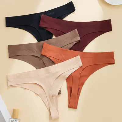 Kadın Dikişsiz Düşük Bel Nefes Alabilen Tanga Külot, Büyük Beden