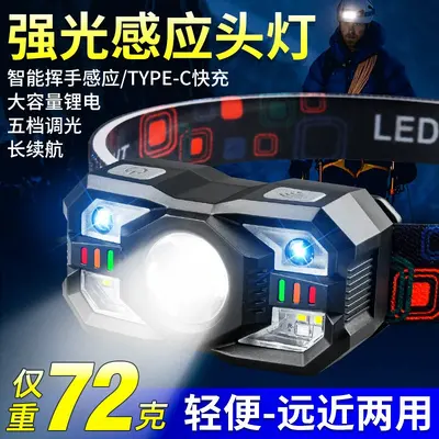 Smart sensor rechargeable LED headlamp, long battery life