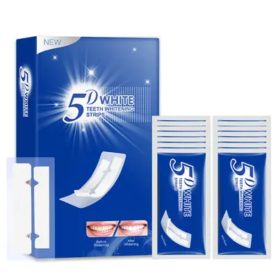 美白牙贴WHITE炫白3D5D9D牙齿去黄脱色贴7对14对一件代发牙齿美白