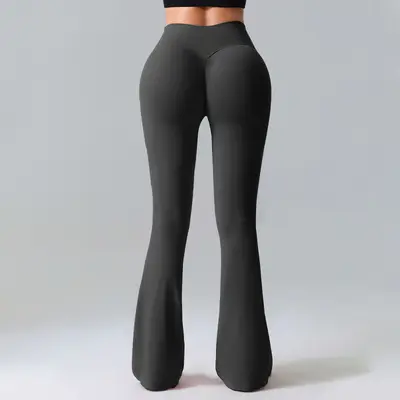 Women's High Waist Micro Flare Yoga Pants with Peach Lift - 7