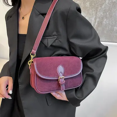 Mat Eyer Çanta Kadın 2024 Sonbahar Kış Retro Günlük Tek Omuz Çantası - 3