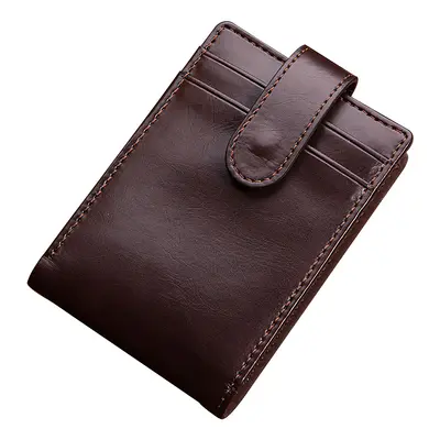 Men's Short PU Wallet, Korean Style, Buckle Closure, Retro Card Holder - 5