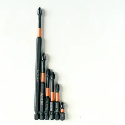 Electric screwdriver set with extended high-hardness bits, alloy steel - 7