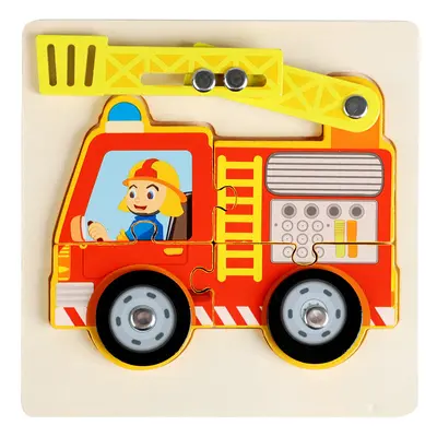 Kinder 3D-Puzzlespielzeug Holz Verkehr Stecksystem - 10