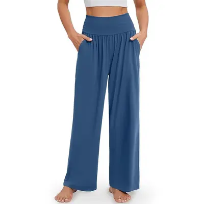 Damen Freizeit-Schlaghose Yoga Jogginghose, schmale Passform - 4