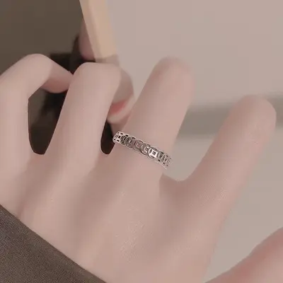 Vintage coin rings for couples, new Chinese style, light luxury, niche design, high-end, minimalist, lucky rings.