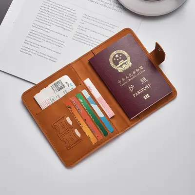Passport cover, PU leather, magnetic closure, color-changing