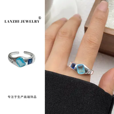 Lanzi 925 Silver Women's Ring Korean Design Adjustable - 11
