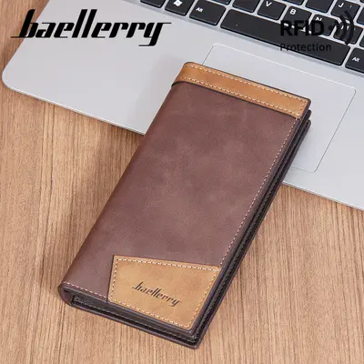 baellerry Men's Long Wallet, Multi-Card Slots, Zipper - 1