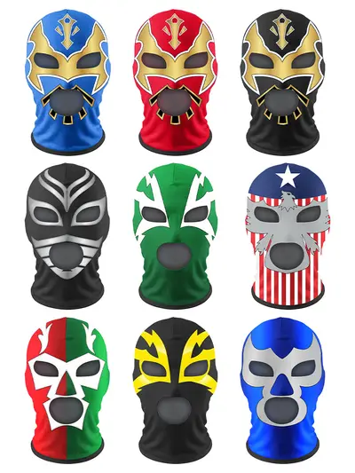 Amazon Arena Wrestler Mask Halloween Funny Face Mask Pattern Print High Elastic Milk Silk Fighting Headgear
