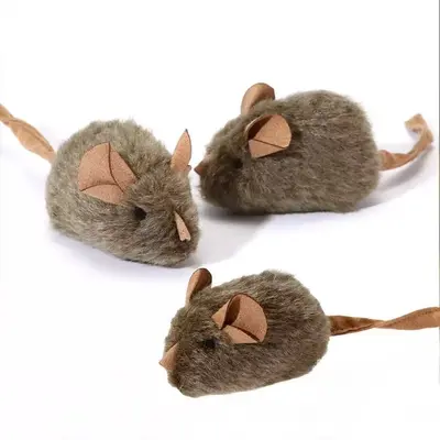 Sensörlü simülasyon fare kedi oyuncağı, sesli peluş - 8
