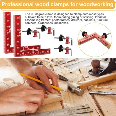 Трансграничная столярная угловая струбцина 90 градусов, линейка для позиционирования, фиксатор панелей, приспособление для фиксации рамок для картин, квадратная фиксирующая струбцина из алюминиевого сплава