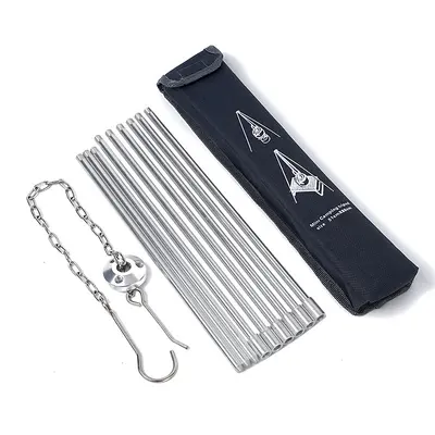 Aluminium Alloy 3-4 Section Camping Campfire Tripod with Hanging Pot Hook
