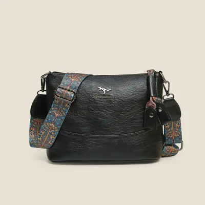 Damen-Schultertasche klassisch schlicht mit breitem Schultergurt - 9
