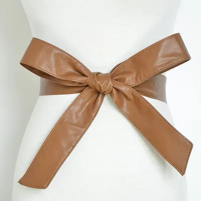 Women's Thin Long Soft Bow Belt, Korean Style Dress Belt - 9