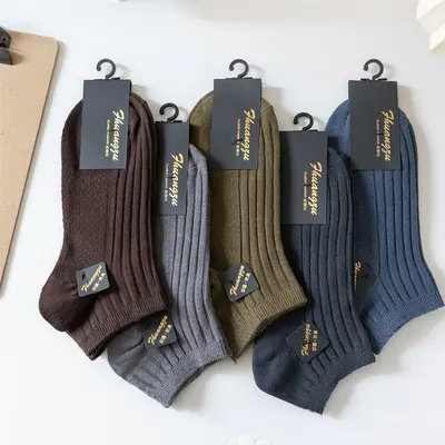 Cotton socks men's socks pure cotton men's boat socks breathable sweat-absorbent deodorant cotton men's socks work comfortable socks - 12
