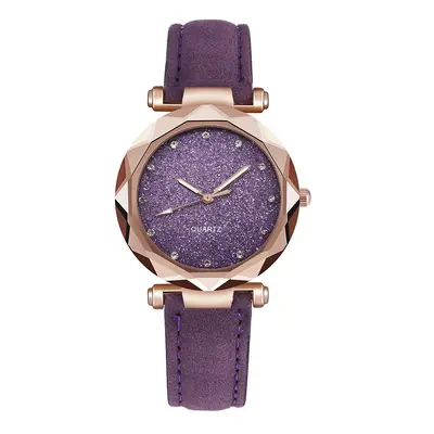 Neue Sternenhimmel Silberstaub Gesicht Uhr Damen Gefrostete Haut Lederarmband Quarz Uhr Großhandel. - 8