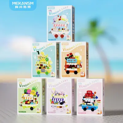 Small Particle Building Blocks, Food Truck Series Dessert Car Model - 4