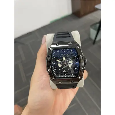 Richa Fass-förmige Herrenuhr Kuvarz mit Leuchtzeigern - 5