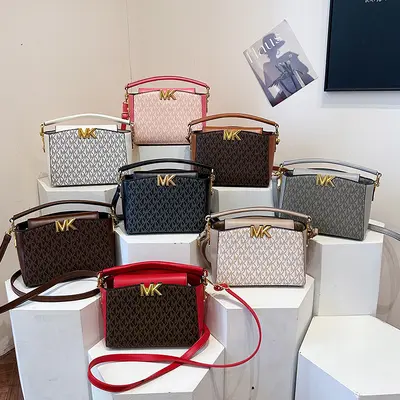 Women's Small Square Crossbody Bag, Lightweight, Printed Perfume-Style - 1