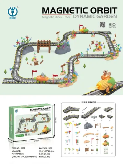 Magnetic Building Tiles with Electric Track Puzzle, Children's Gift - 10
