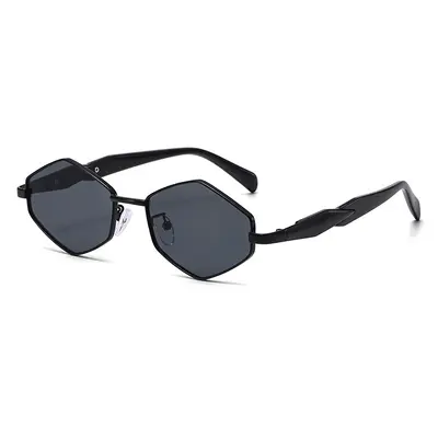Women's Metal Polygon Diamond Sunglasses, Street Style - 6