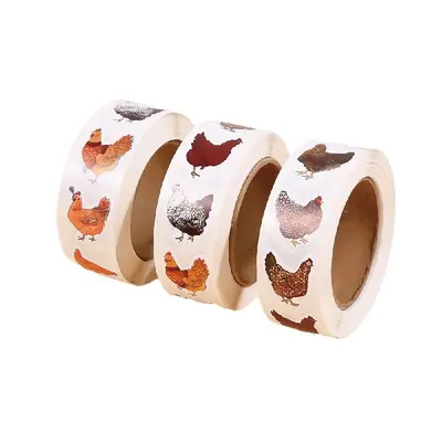 Roll stickers cross-border hot-selling tape cartoon chicken handbook material envelope DIY self-adhesive sealing label
