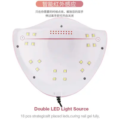 54W manikür lambası, 18 lamba yuvası, UV LED jel kurutucu - 3