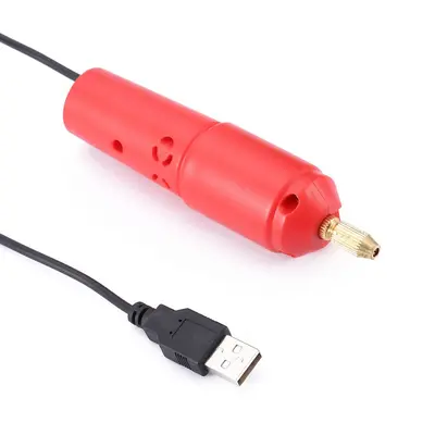 USB electric mini drill set, red
