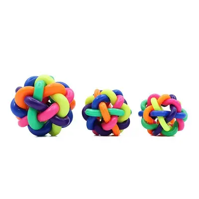 Dog Toy Ball with Bell and Squeaker, Durable, Teeth Cleaning - 7