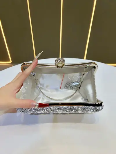 Rhinestone Women's Evening Bag, Crossbody Clutch - 4