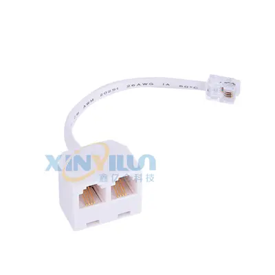 RJ11 6P4C Telefonadapter, 1 Stecker auf 2 Buchsen