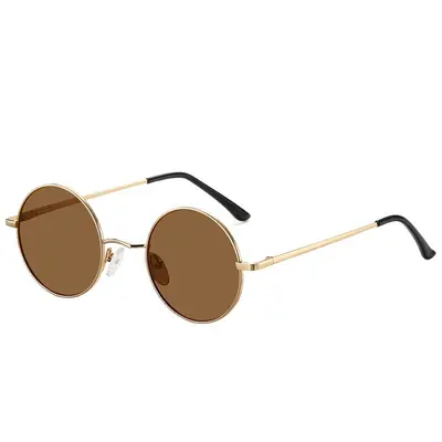 Retro Round Frame Sunglasses Model 8045 with Spring Hinge Polarized - 6