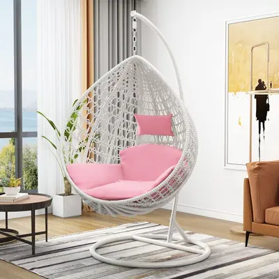 Rattan Hanging Basket Swing Chair for Balcony and Garden - 11