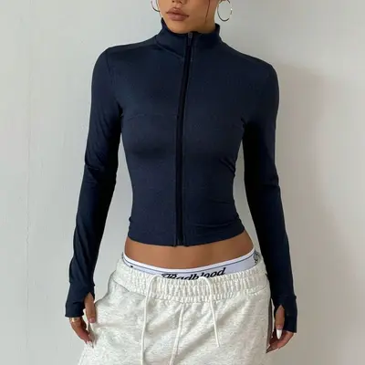 Women's Fitness Yoga Jacket Quick-Dry Autumn Top - 13