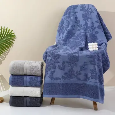 Pure Cotton Jacquard Bath Towel Set, 50×90/70×140 cm