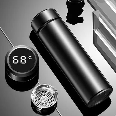Smart temperature display thermos cup, touch temperature measurement, 304 stainless steel business gift mug, high-appearance water cup, starting with one piece
