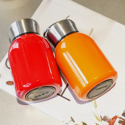 Mini Stainless Steel Thermos Cup 304 with Carry Ring, Portable Outdoor Water Bottle - 2