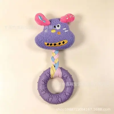 Squeaky Dog Toy with TPR Chew Donut for Corgi and Bichon - 9