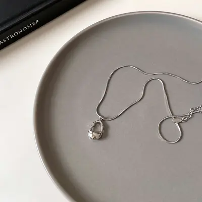 Stainless steel geometric necklace, minimalist design, pendant - 7
