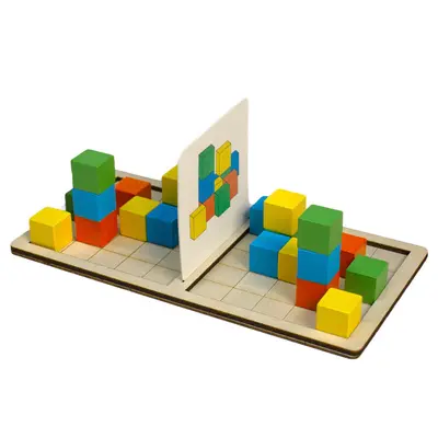 Two-Player 3D Building Block Board Game, Space Theme, Educational - 5